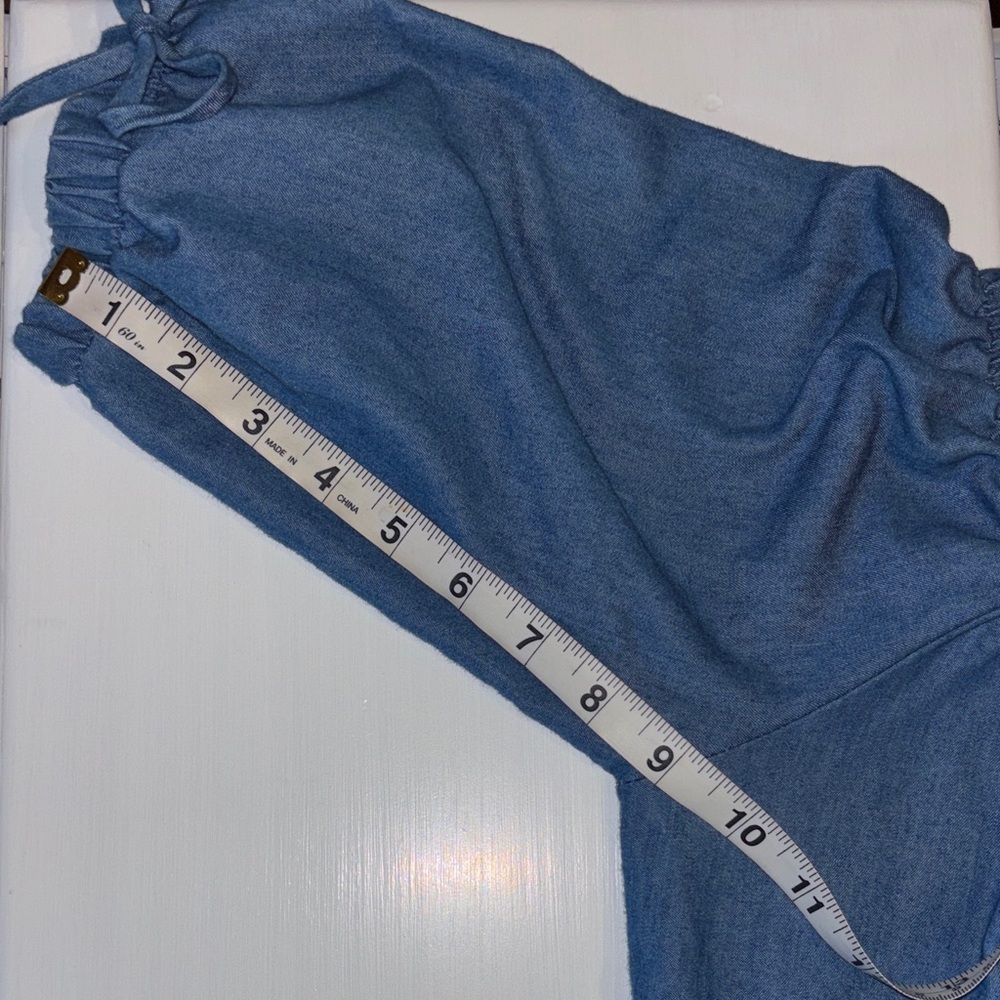 Mind Code Denim Blue Off Shoulder Mini Dress - image 8